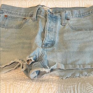 Madewell Light Blue Denim Shorts Button Fly